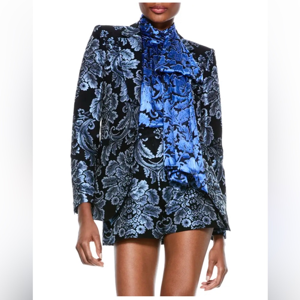 Alice + Olivia Metallic Notch Collar Bristol Blazer